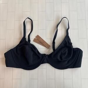 NWT SKIMS Cotton Jersey T-Shirt Bra - onyx 38C